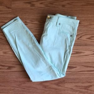 Mint blue low rise jeans